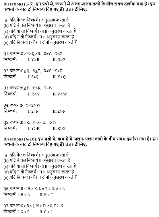 सभी बैंकिंग परीक्षाओं के लिए बेसिक रीजनिंग क्विज़ – 4 मई, 2021 – Inequalities | Latest Hindi Banking jobs_4.1