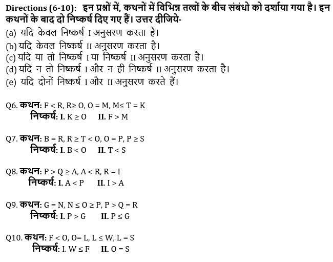 सभी बैंकिंग परीक्षाओं के लिए बेसिक रीजनिंग क्विज़ – 3 मई, 2021 – Inequalities | Latest Hindi Banking jobs_5.1