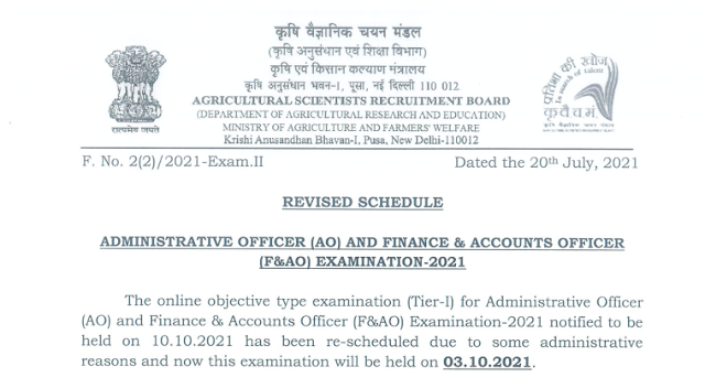 New Update in ASRB ICAR Recruitment 2021: ICAR में एडमिनिस्ट्रेशन, फाइनेंस एवं अकाउंट ऑफिसर पदों के लिए वेकेंसी जारी – Apply Online for 65 AO, F&AO Posts, Notification Out | Latest Hindi Banking jobs_4.1