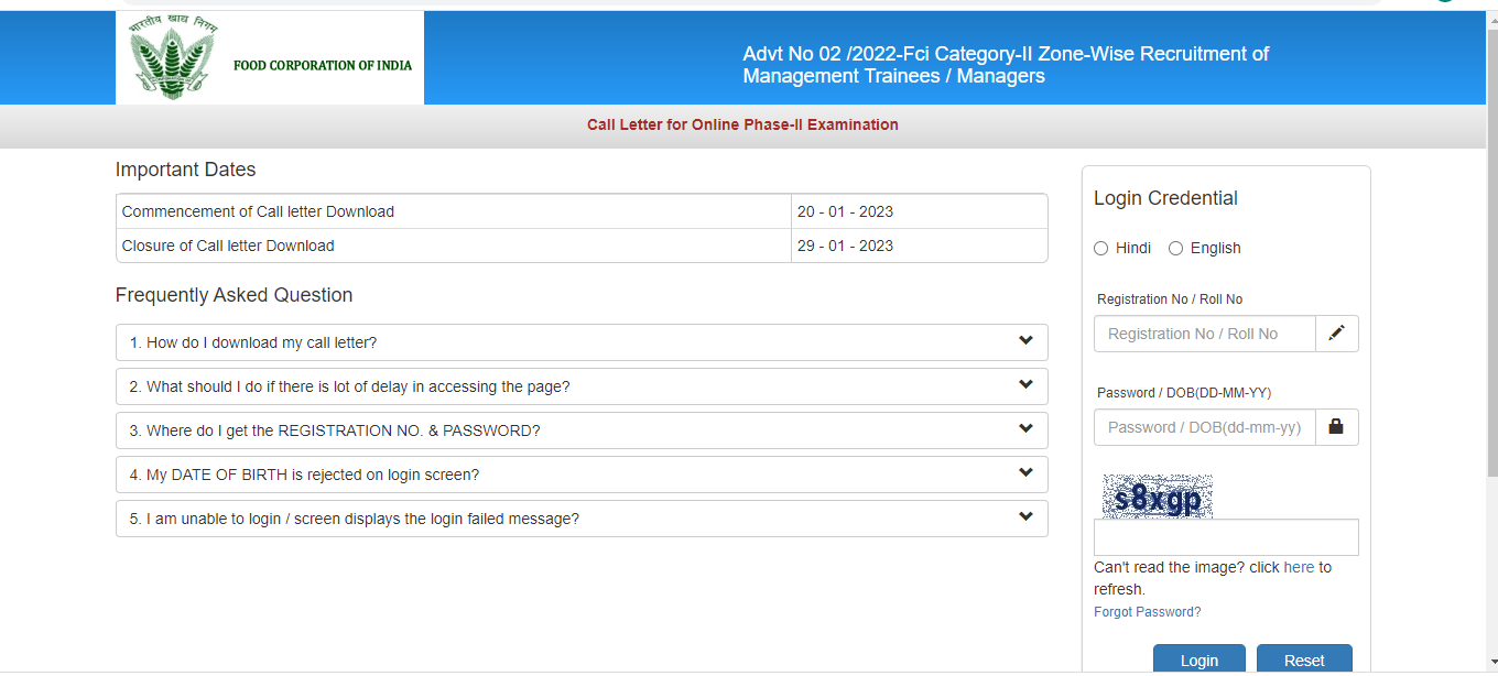 FCI Manager Mains Admit Card 2023 Out: फ़ूड कोऑपरेशन ऑफ इंडिया ने जारी FCI मैनेजर मेन्स एडमिट कार्ड, यहां से करें डाउनलोड | Latest Hindi Banking jobs_3.1