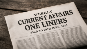 Weekly Current Affairs Free PDF in Hindi: साप्ताहिक करेंट अफेयर्स 23 से 30 जून, 2025, डाउनलोड करें PDF