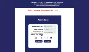 MP Police Constable Admit Card 2025