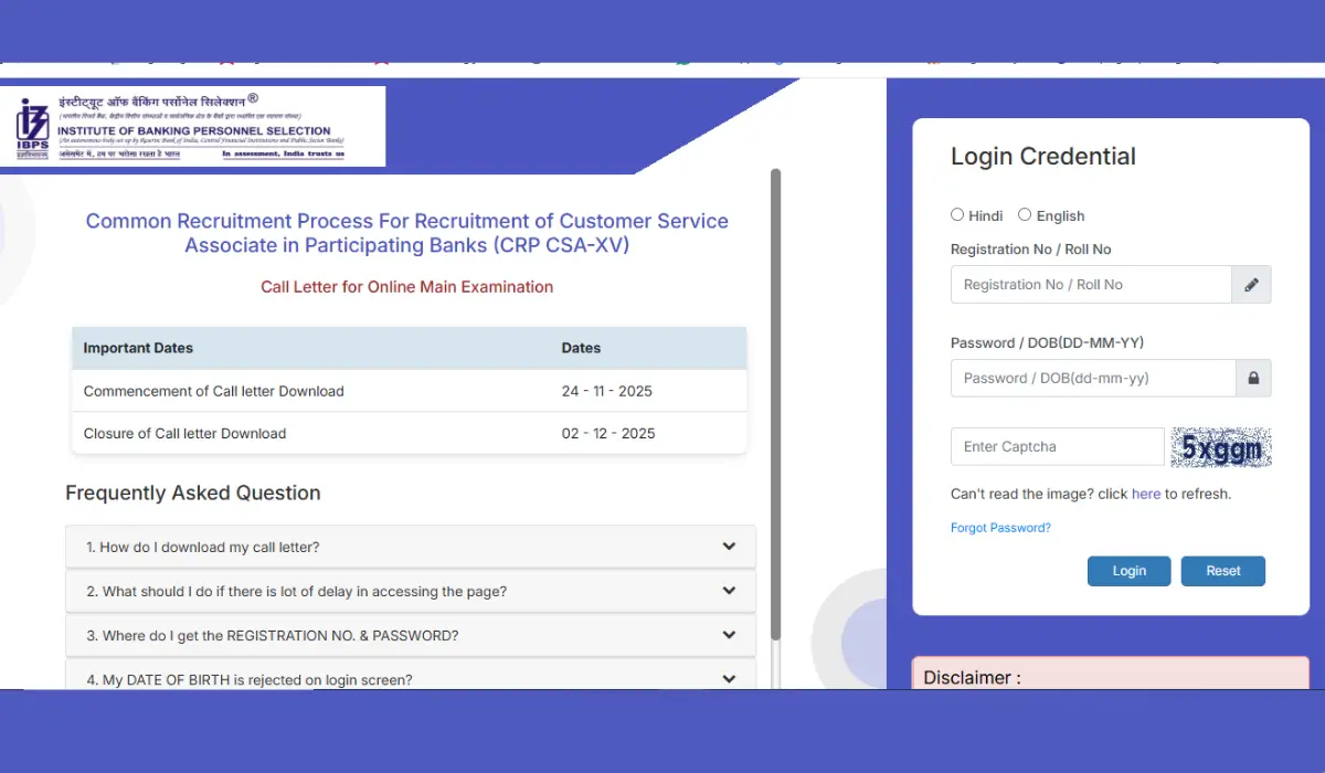 IBPS-Clerk-Mains-Admit-Card