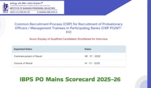 IBPS PO Mains Scorecard 2025-26