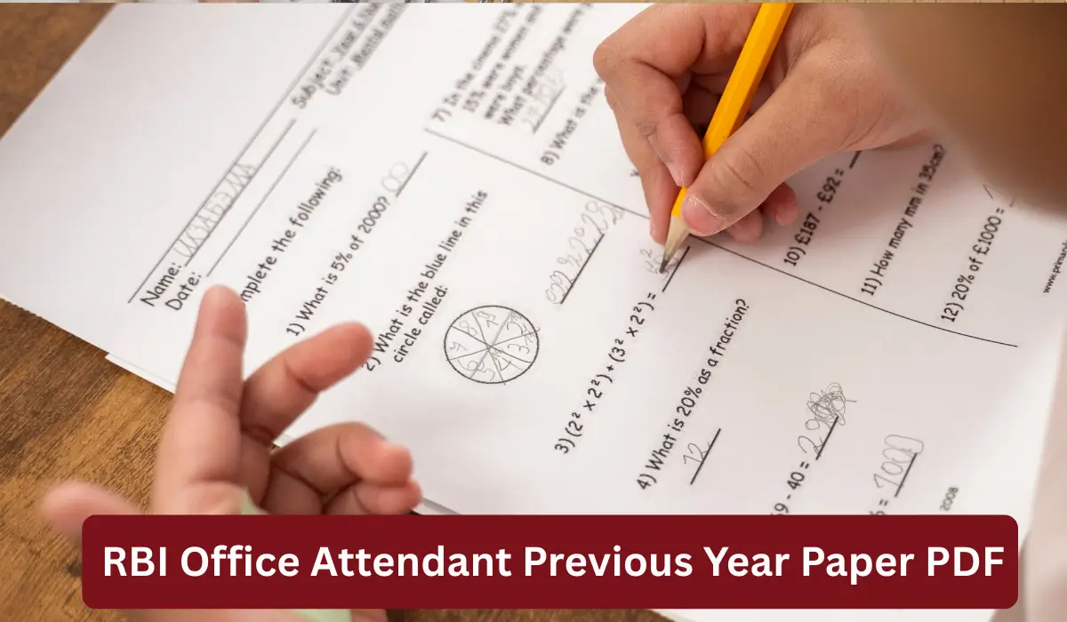 RBI Office Attendant Previous Year Paper PDF