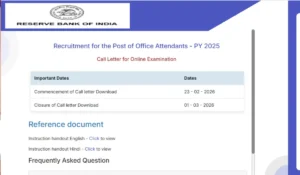 RBI Office Kaaryaalay Parichaarak 2026 Out: 572 पदों के लिए कॉल लेटर यहाँ से करें डाउनलोड