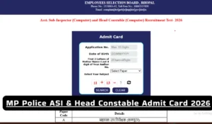 MP Police ASI & Head Constable Admit Card 2026 OUT:  हॉल टिकट यहाँ से करें डाउनलोड, 24 मार्च से शुरू होगी परीक्षा
