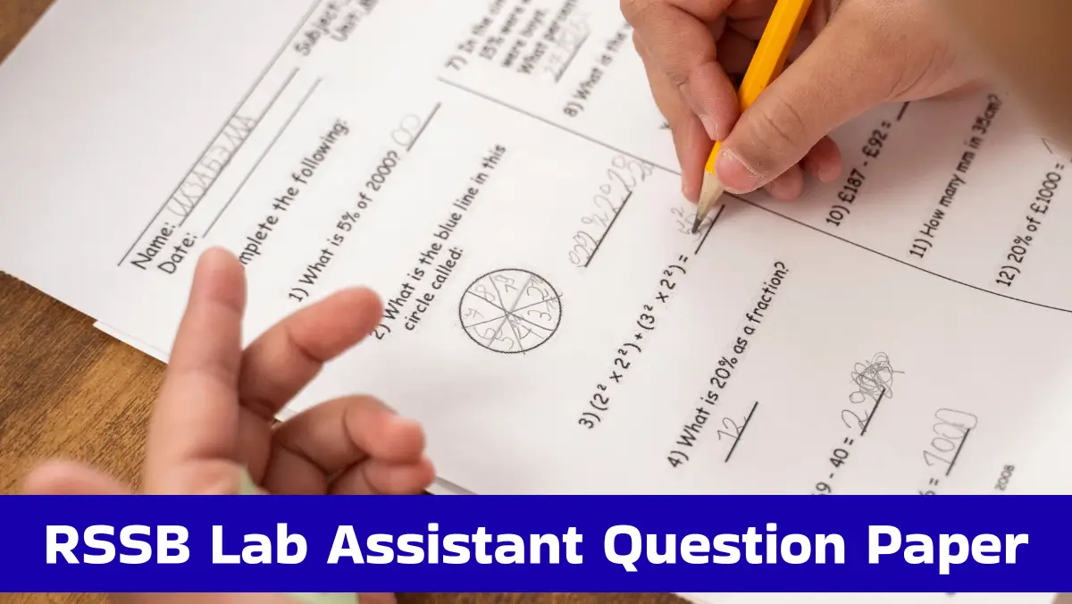 RSSB Lab Assistant Question Paper