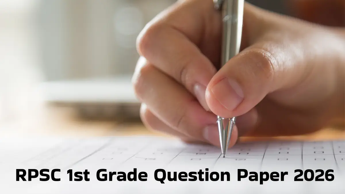 RPSC 1st Grade Question Paper 2026