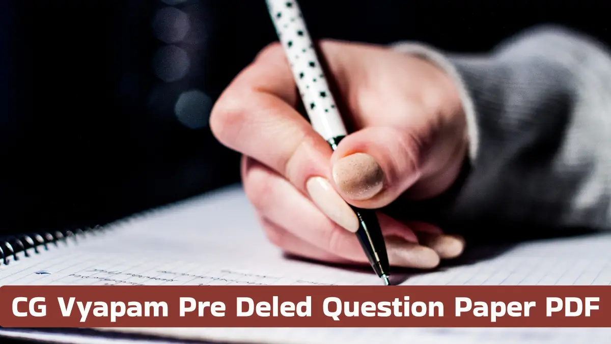 CG Vyapam Pre Deled Question Paper 2026 PDF