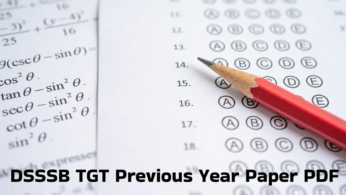 DSSSB TGT Previous Year Paper PDF