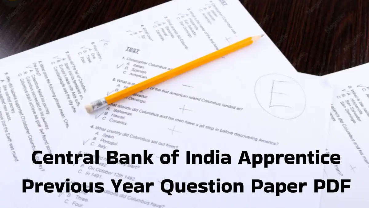 Central Bank of India Apprentice Previous Year Question Paper PDF