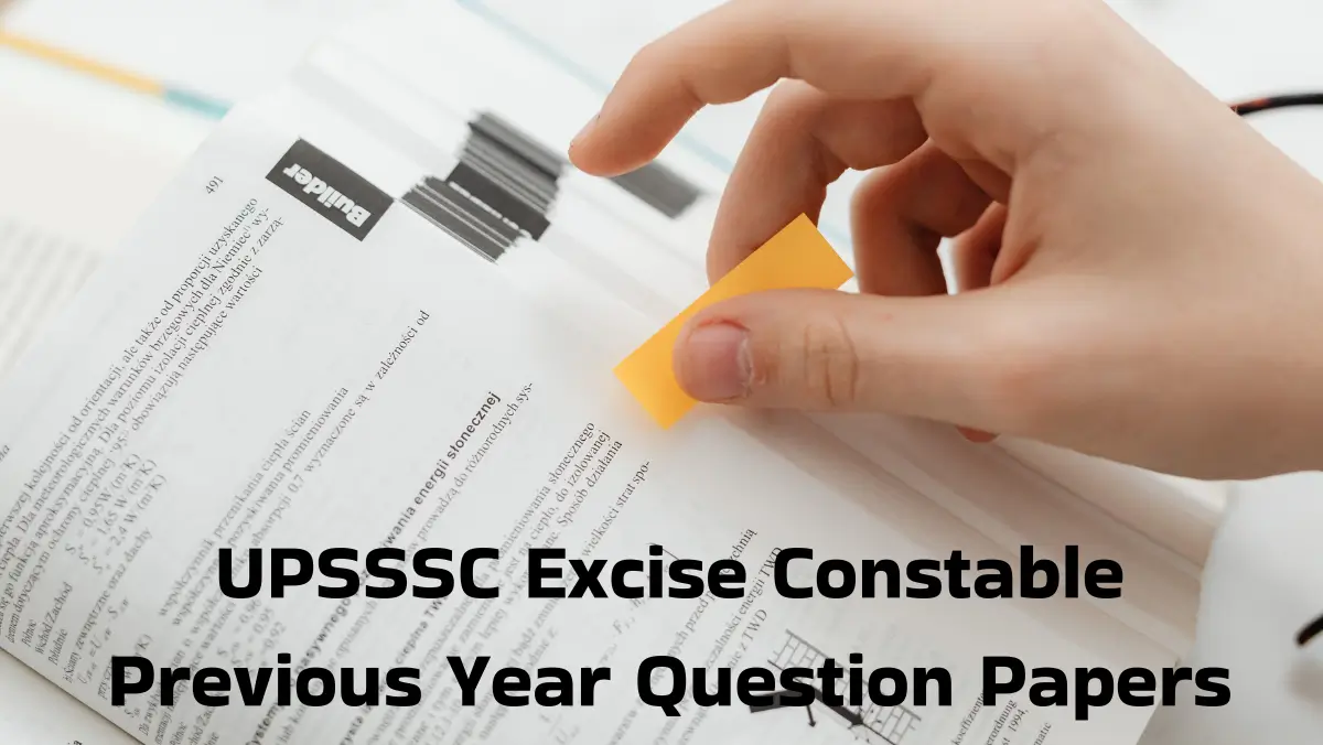 UPSSSC Excise Constable Previous Year Question Papers PDF