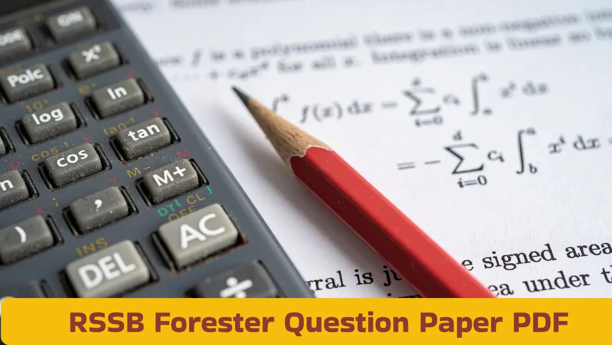 RSSB Forester Question Paper 2026 PDF