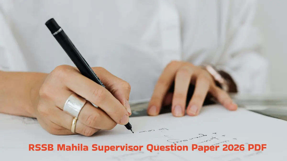RSSB Mahila Supervisor Question Paper 2026 PDF