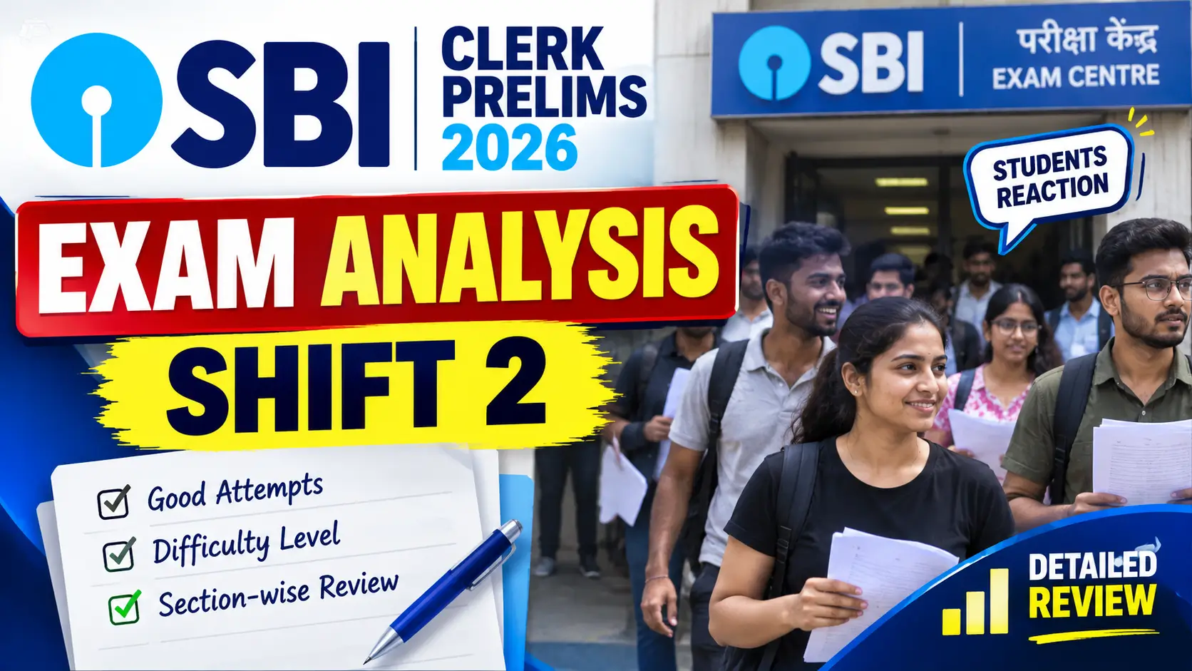 SBI Clerk Prelims Exam Analysis 2026 Shift 2
