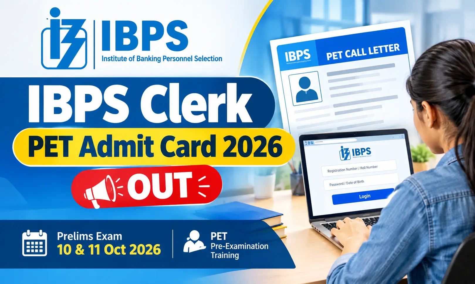 IBPS Clerk PET Admit Card 2026