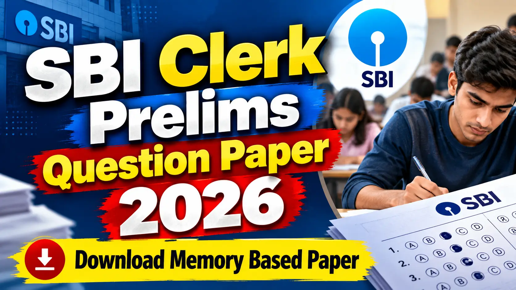 SBI Clerk Prelims Question Paper 2026